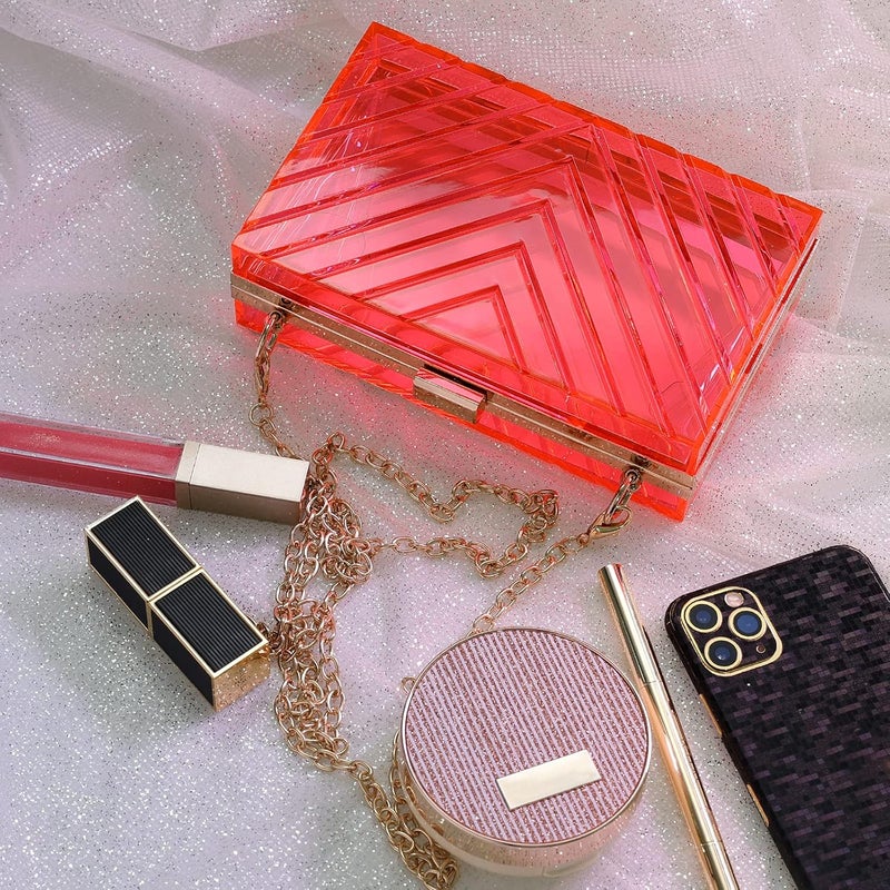 WJCD Clear Purses For Women Acrylic Clear Clutch Bag Stadium Approved - Image 5